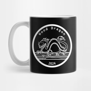 Wood Dragon 2024 Year of the Dragon White Line Mug